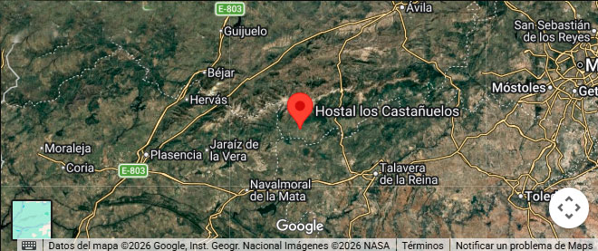 ubicación hostal los castañuelos candeleda